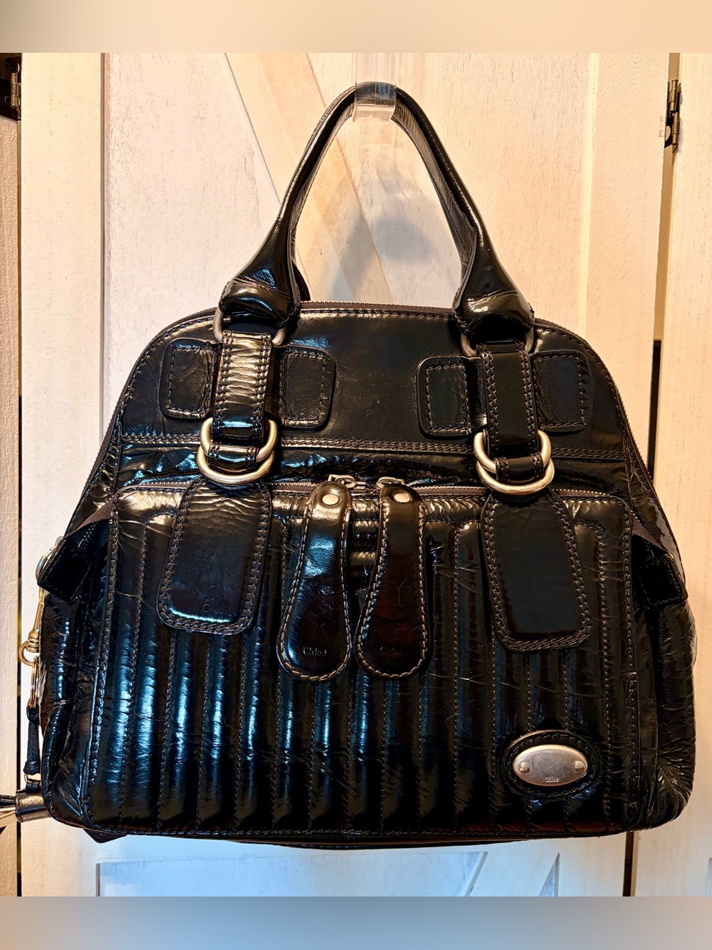Chloe Patent Leather Top Handle Bag